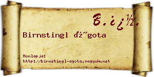 Birnstingl Ágota névjegykártya